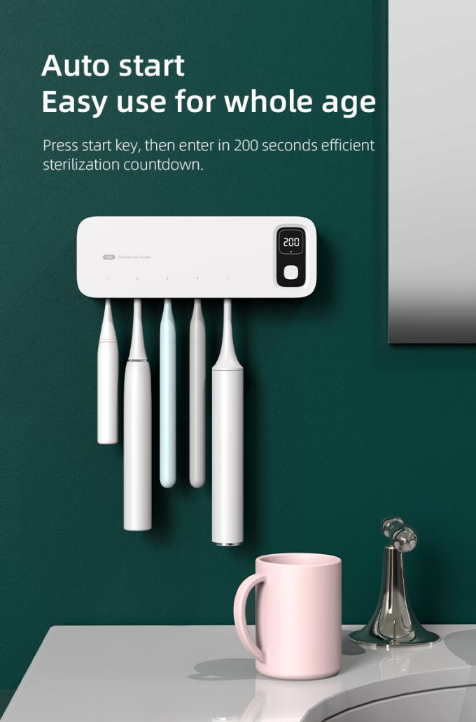 Home Bateria Esterilizador de luz UVC Smart Desinfetante de escova de dentes montada na parede 5