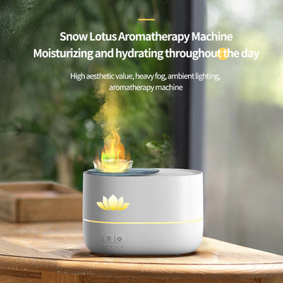 White Black Flame Humidifier 350ml With Low Noise Level Less Than 35dB