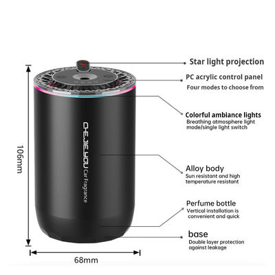 LED Light Car Aromatherapy Machine With Aluminum Alloy ABS Electronic Components