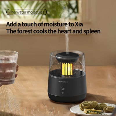 Simulation Raindrop Fire Flame Humidifier With Auto Shut Off 7 Colors Led Light