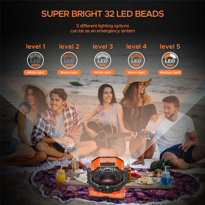 Socool Fan 40000mAh 5 Speed Portable Camping Fan Levels Rechargeable Fan With ABS Body Silicone Jacket Manganese Steel Hook And Bracket