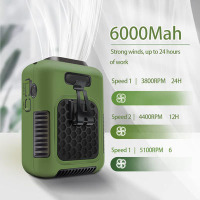 Socool Fan 6000mAh Stay Cool on the Go with Our Rechargeable Fan in Green Orange Grey Type-c Power Source