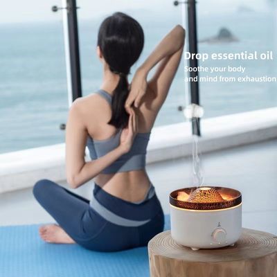 Serene Sleep Fire Flame Humidifier com luz LED de 7 cores para aromaterapia e alívio de estresse