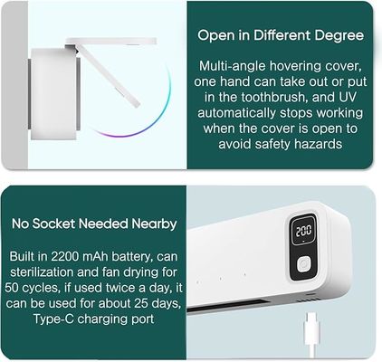 White Smart Toothbrush Disinfection Case With IPX7 Waterproof And RoHS Certification