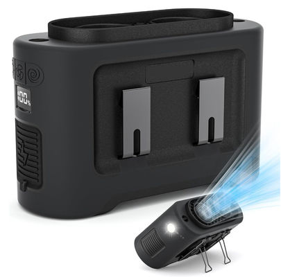 Ventilador Socool 14500mAh Ventilador recarregável portátil com corpo ABS Gileta de silicone Gancho de aço manganês e suporte 4 níveis de velocidade Ventilador de cintura
